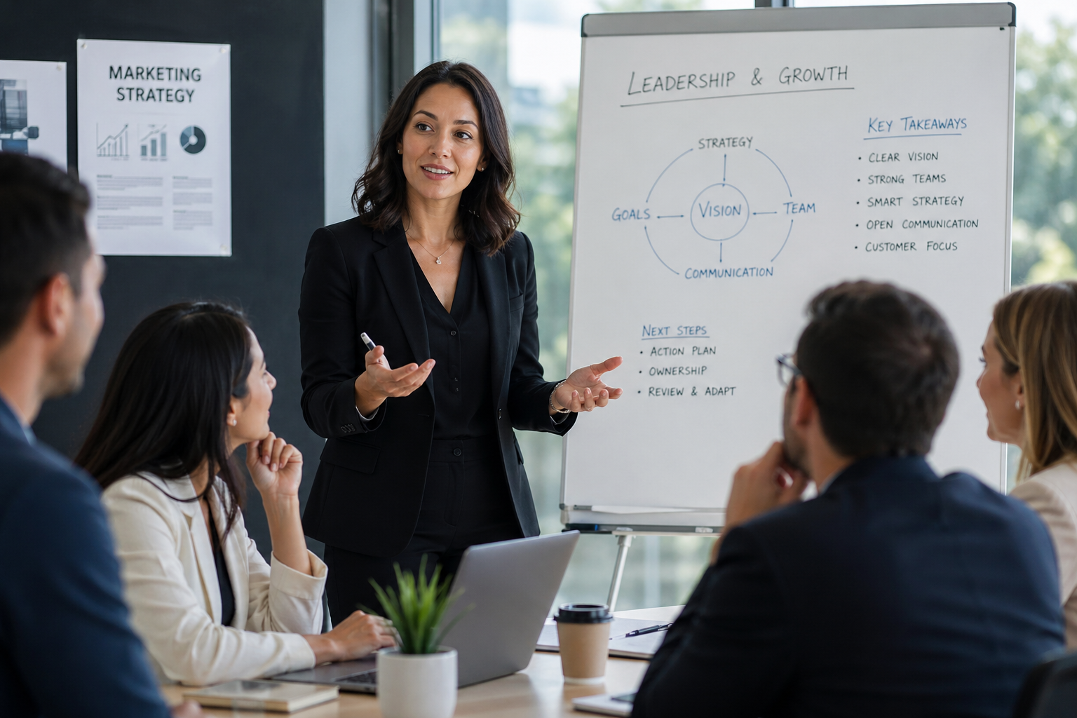 Business coach working with SME owner on strategy and decisions