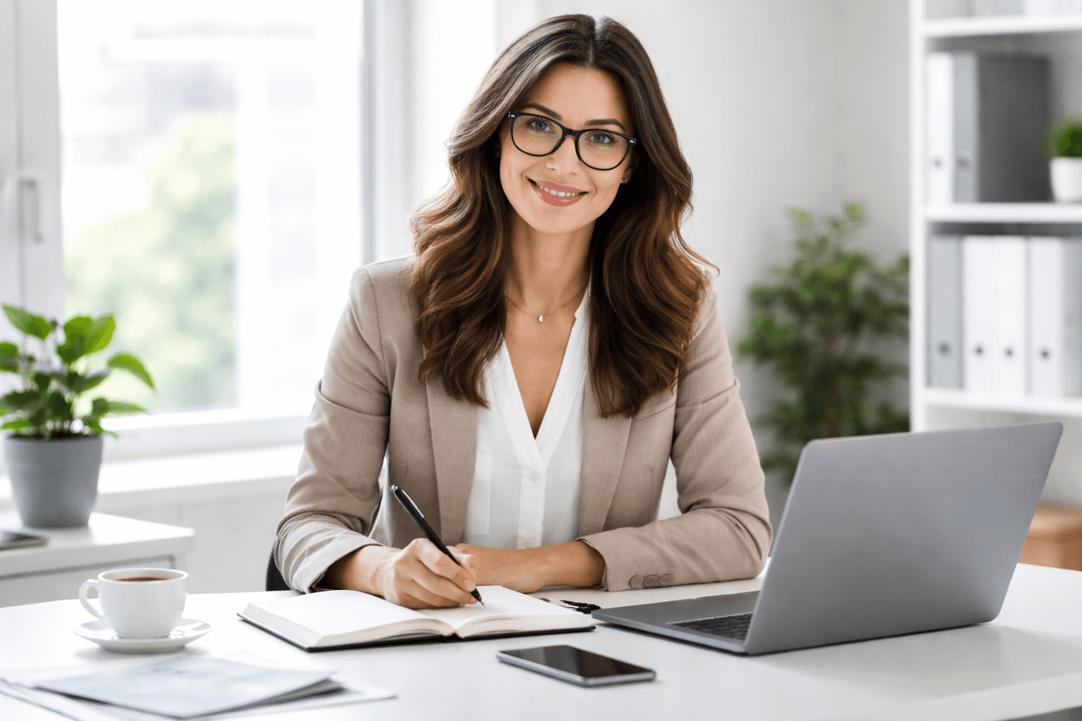 business consultant preparing for new client meeting