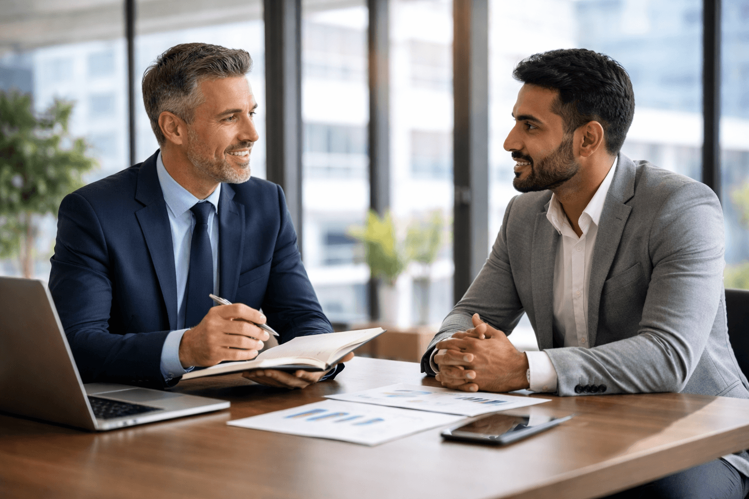 business advisor speaking with entrepreneur during leadership discussion business advisor speaking with entrepreneur during leadership discussion