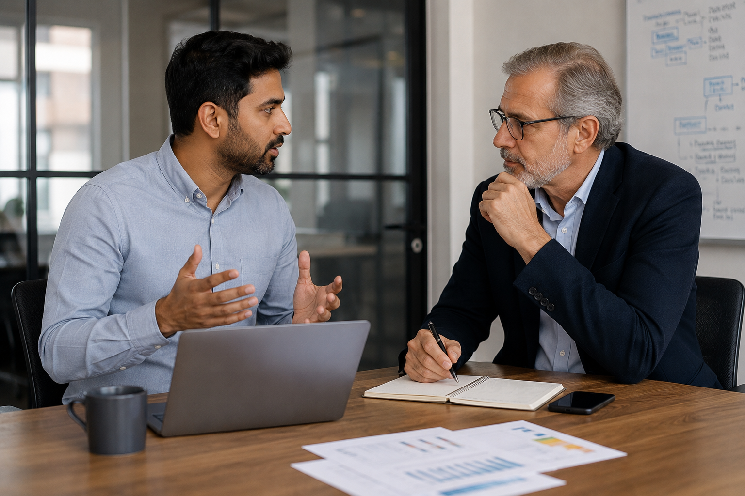 Entrepreneur working with a business coach