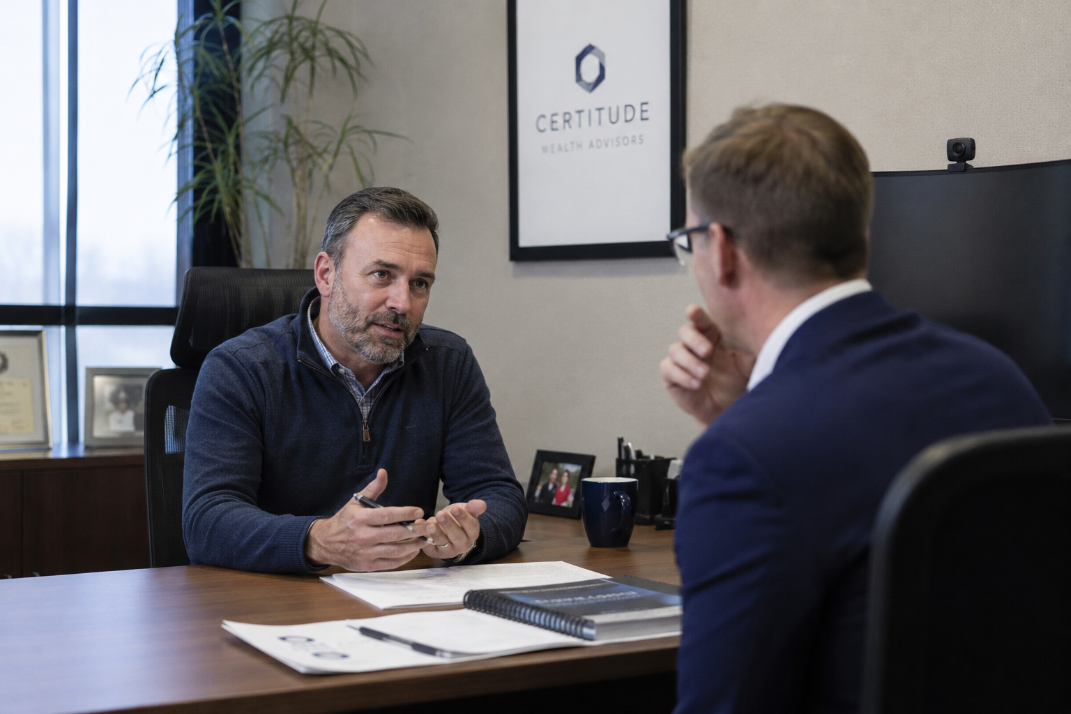 Business owner comparing business coaching and consulting support