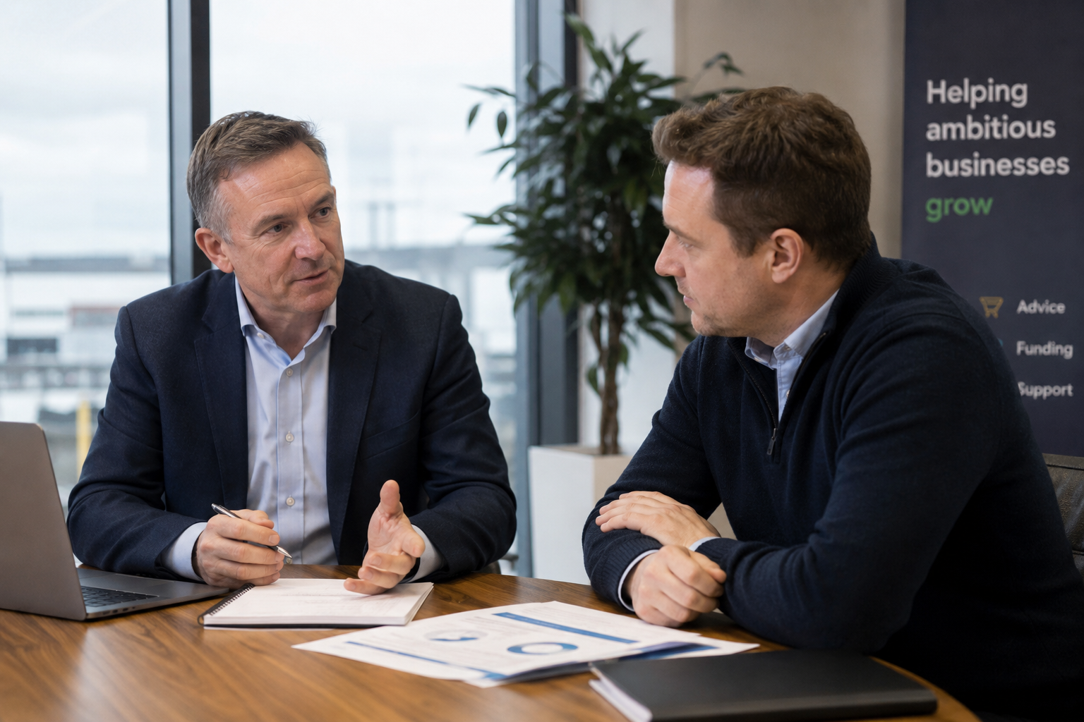 Business advisor meeting with SME owner