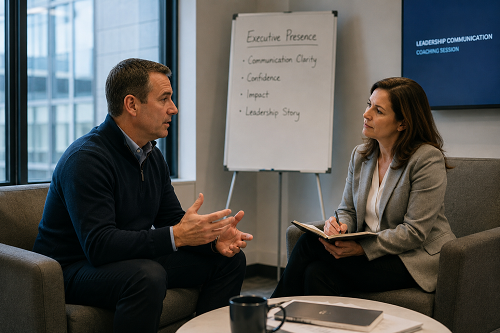 Executive leadership communication coaching session