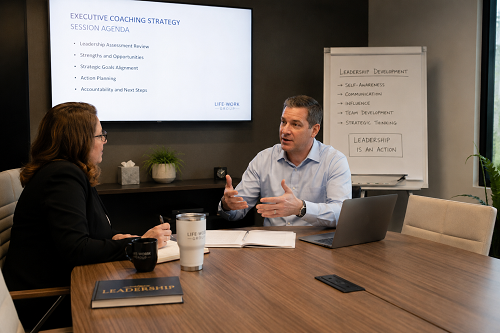 Executive coaching strategy session focused on leadership development