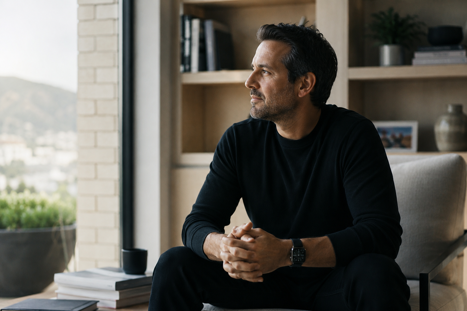 Founder reflecting on identity and purpose beyond business leadership Founder reflecting on identity and purpose beyond business leadership