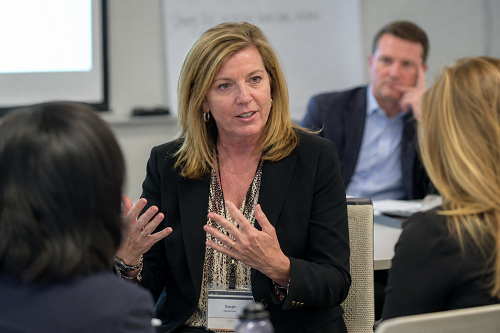 Business leader participating in leadership and communication development