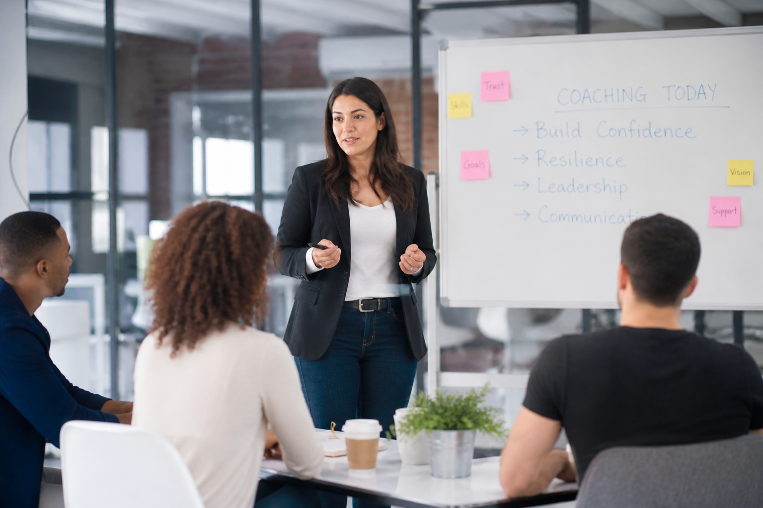 Business coach meeting with SME owner during strategy session
