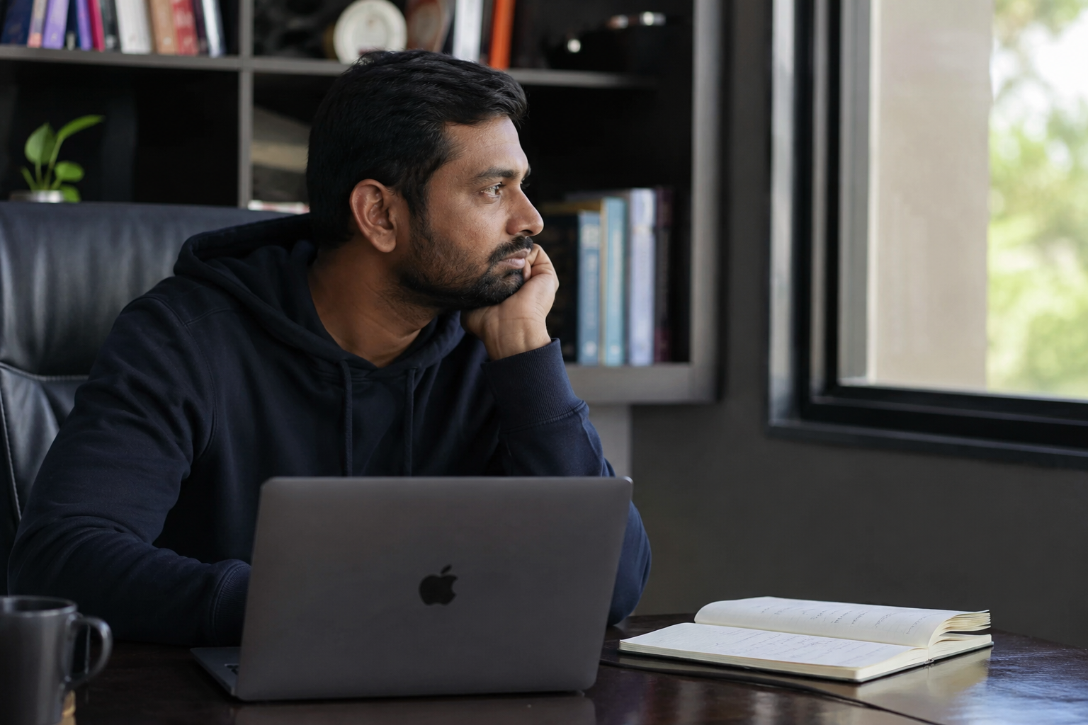 Founder reflecting on leadership mindset and personal growth