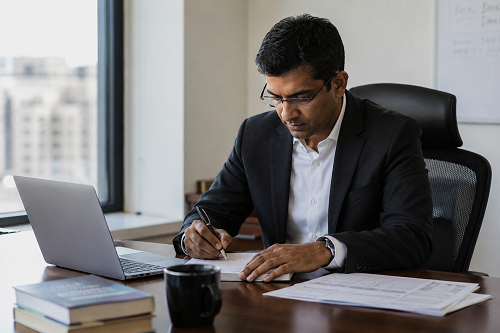 Business leader maintaining disciplined routines and organised planning