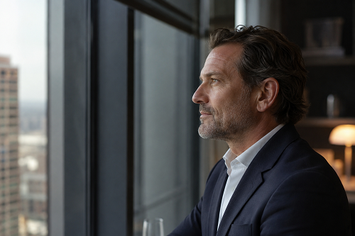 Executive leader reflecting on meaningful leadership and long-term fulfilment
