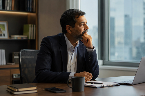 Executive leader reflecting on meaningful work and long-term direction