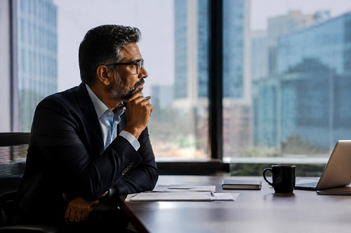 Executive leader reflecting on meaningful work and career direction