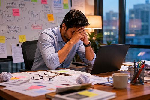 Founder feeling overwhelmed while managing excessive operational responsibilities