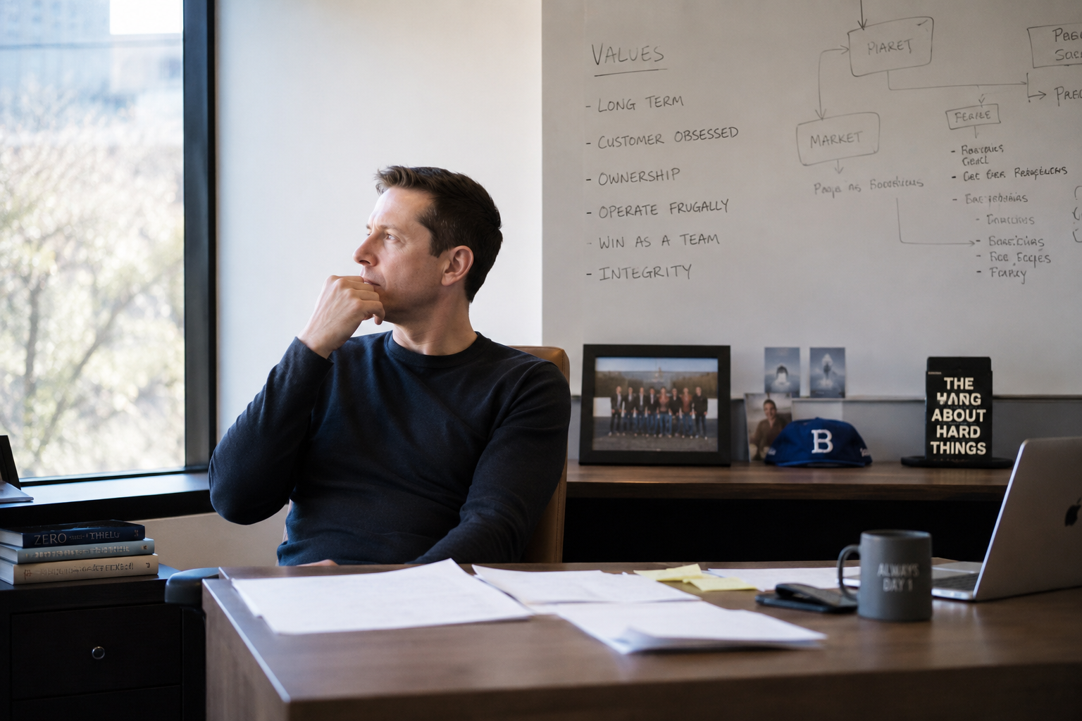 Founder reflecting on business values and long-term leadership direction