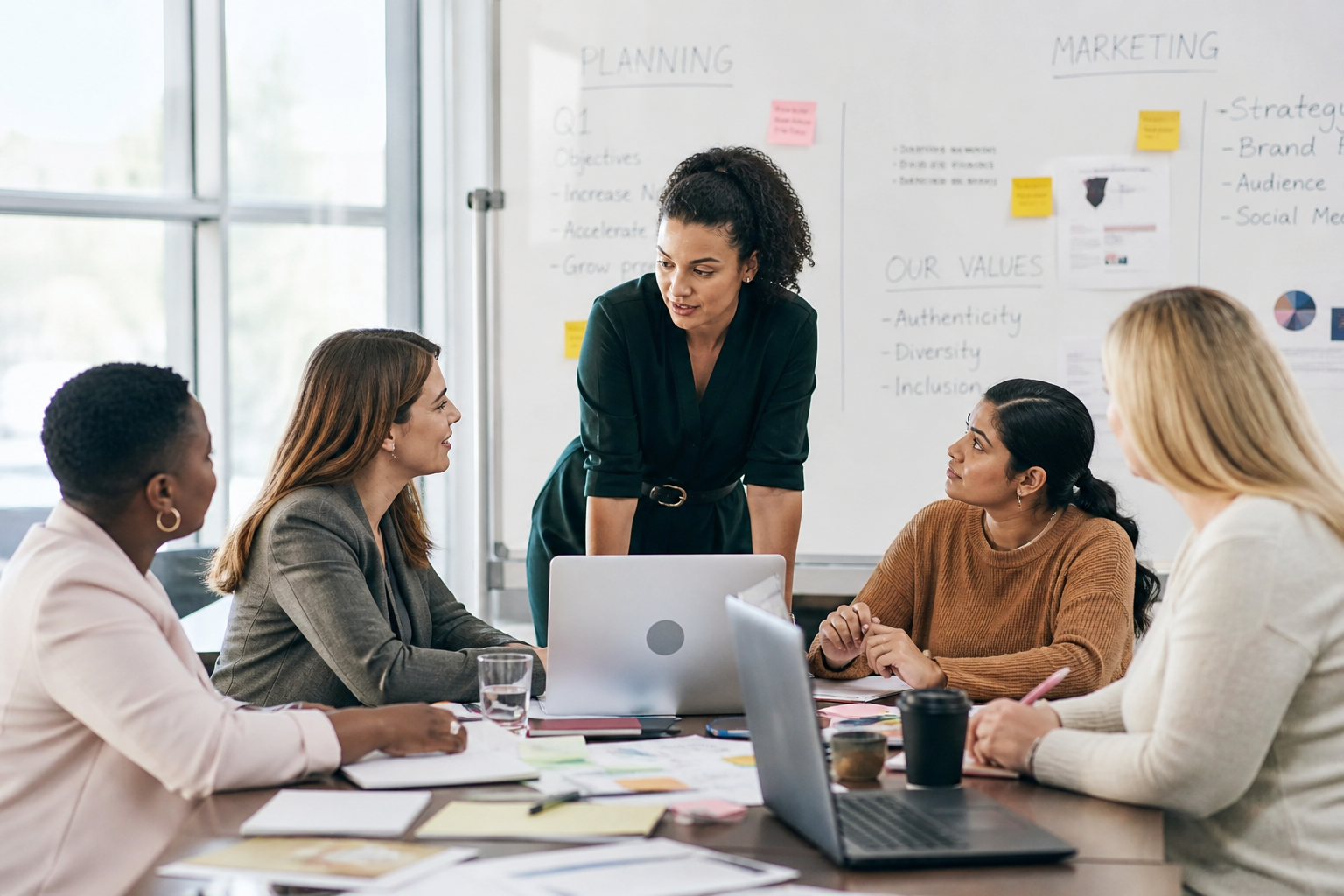 Experienced business mentor advising SME owner