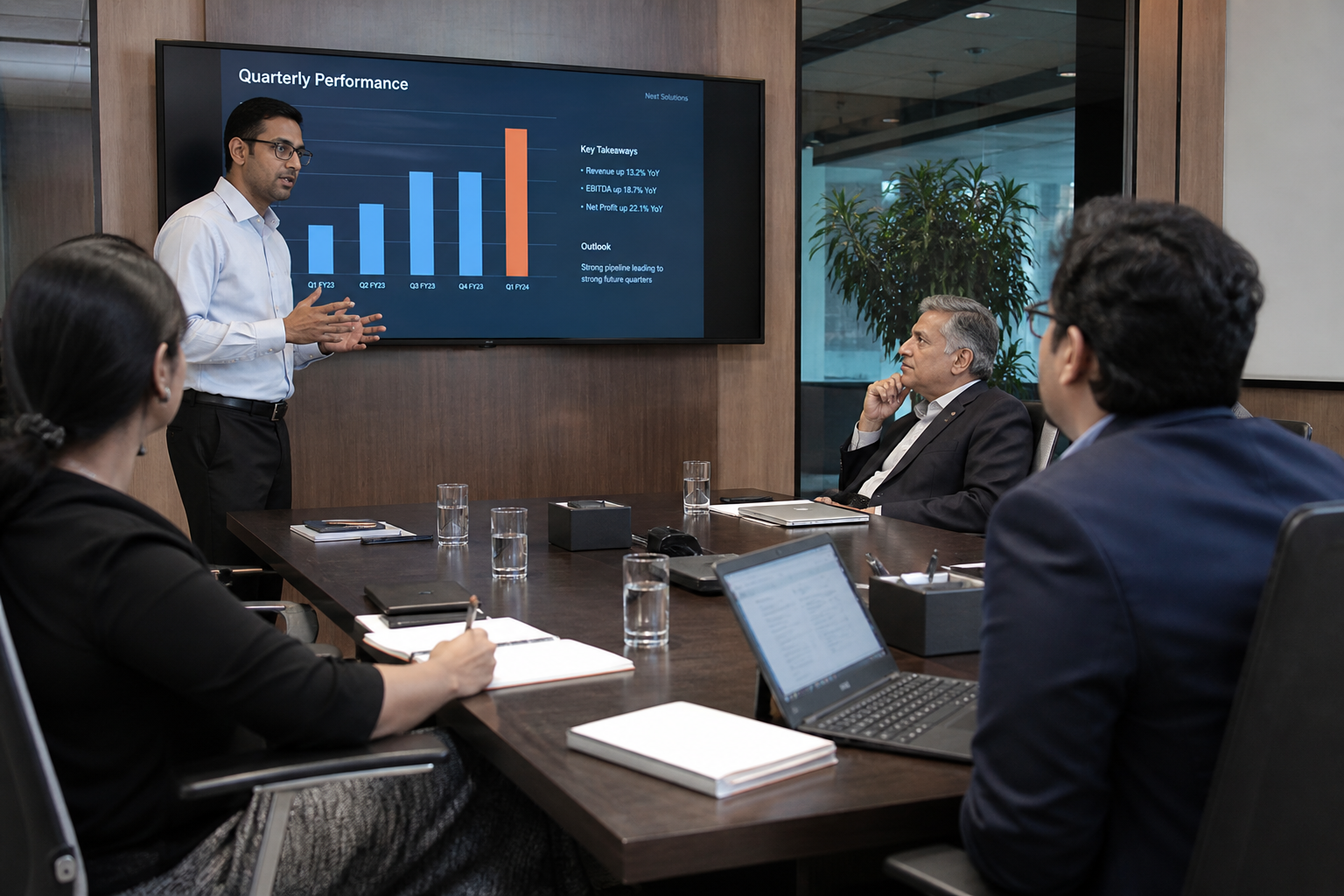 Business mentor meeting SME founder in professional office