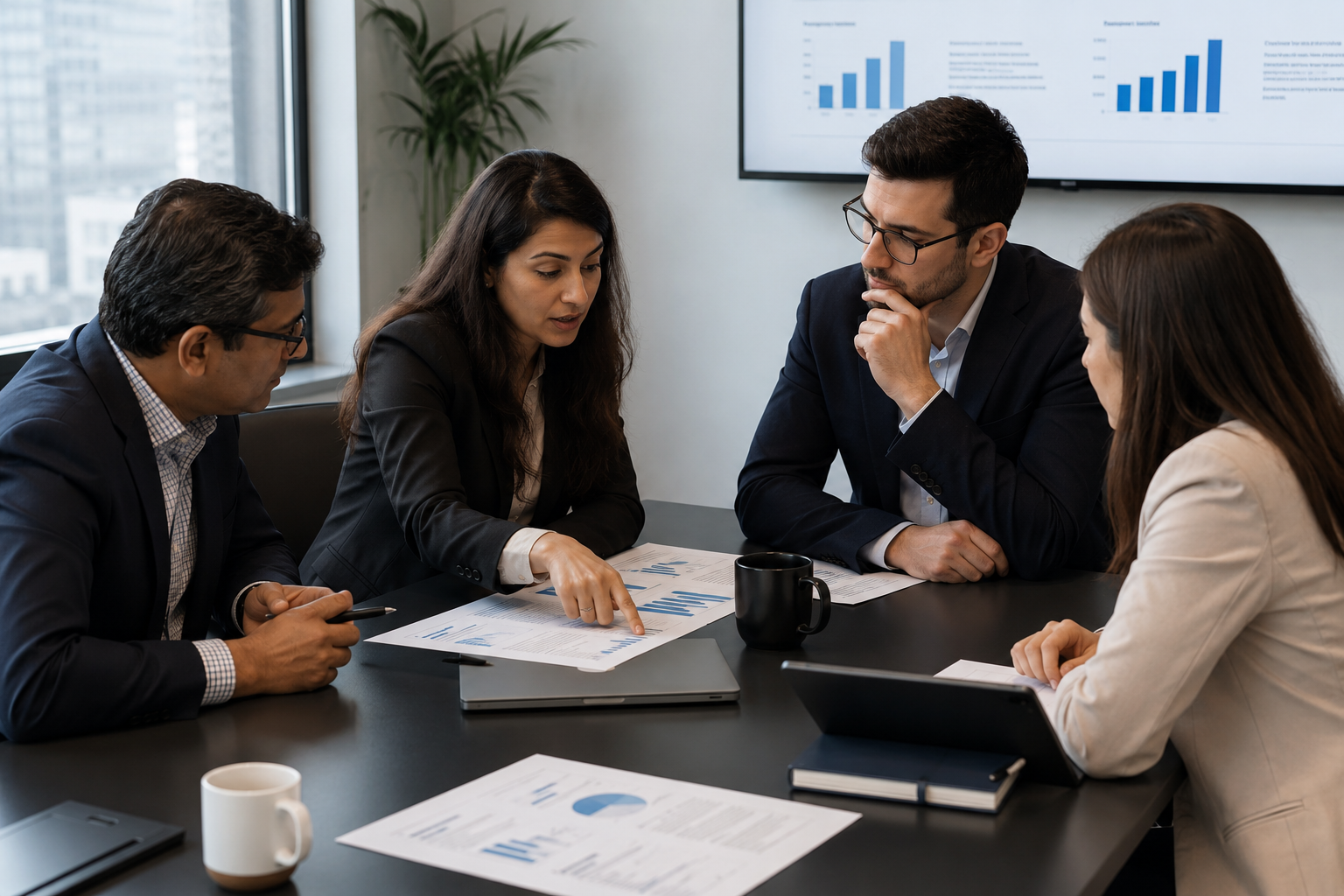 Consultant discussing operational strategy with SME founder