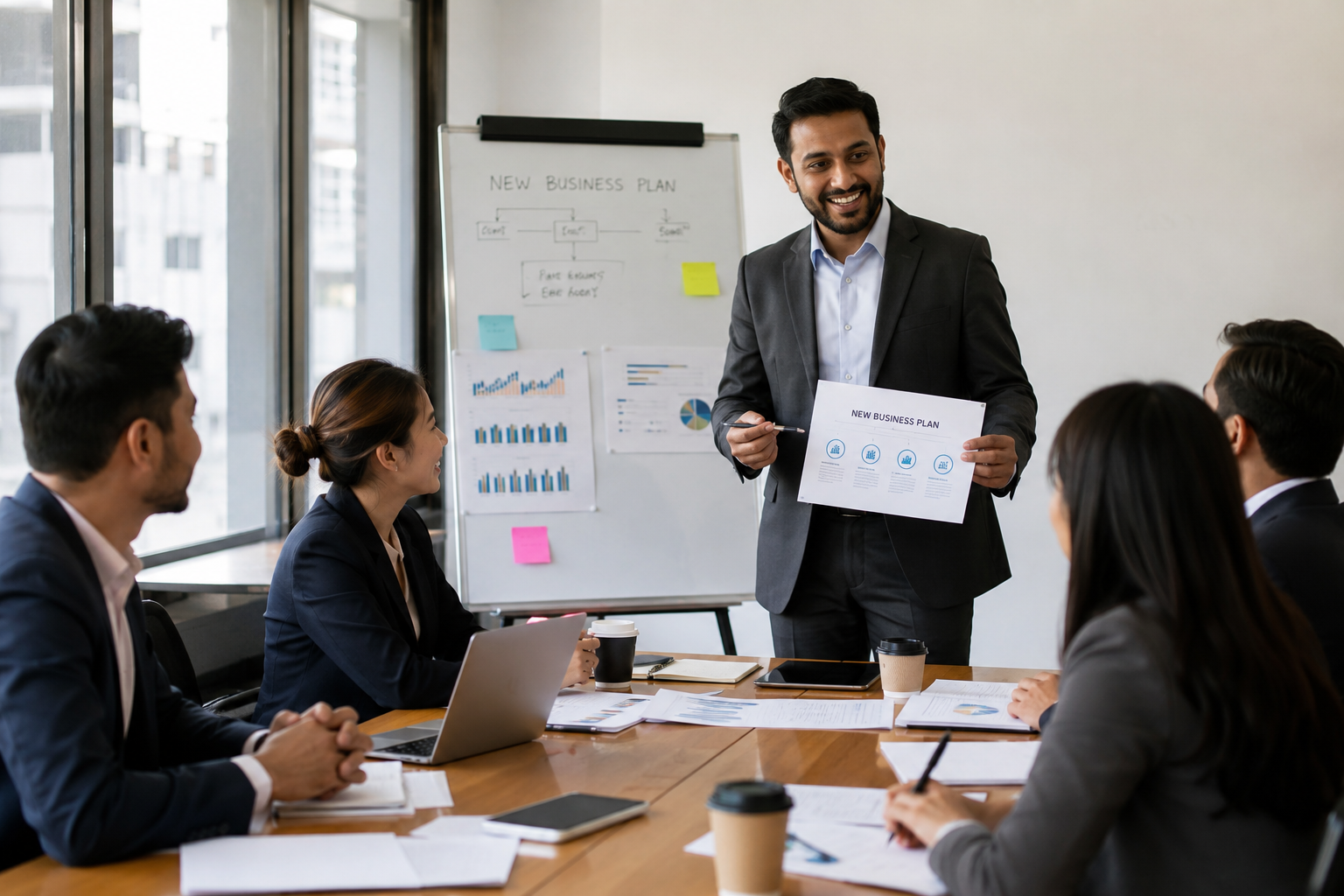 Small business consultant meeting with SME owner
