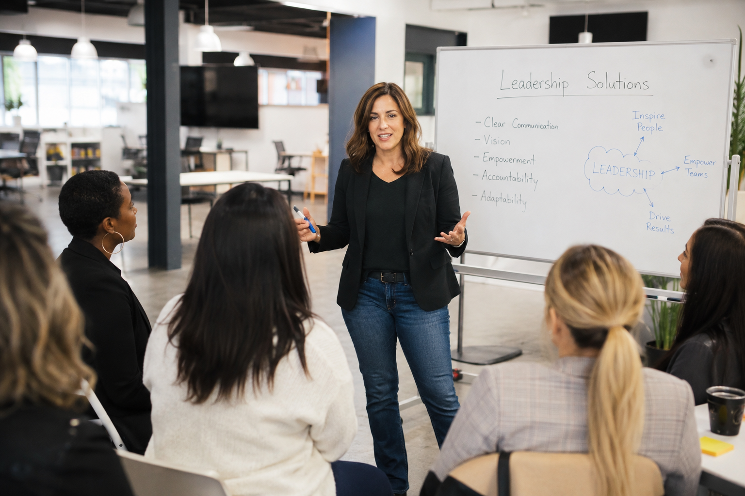 Small business consultant discussing operational strategy with SME leadership