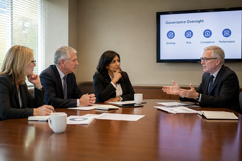 Governance oversight discussion between leadership team and advisor