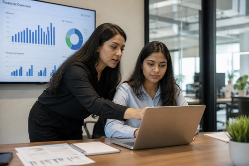 Experienced mentor advising SME founder