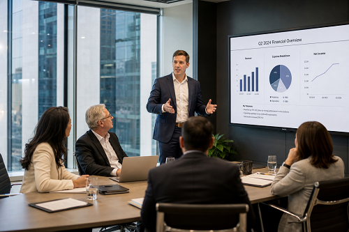 Entrepreneur discussing long-term strategy with trusted advisor