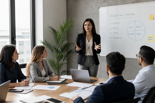 Entrepreneur discussing leadership challenges with coach