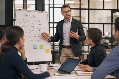 One-to-one business coaching discussion