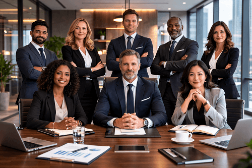 Executive coaching session between senior leader and professional coach