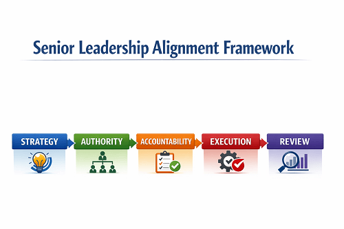 Framework showing alignment between strategy, authority and accountability in senior leadership teams