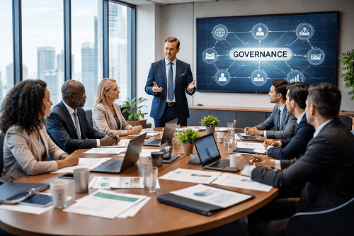 Business mentoring discussion in Ireland focused on governance and advisory support