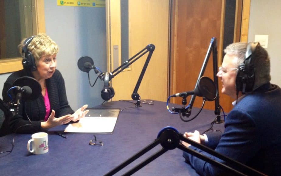 Paul Davis being interviewed by Ellen Gunning, Dublin City FM