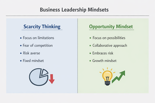  Infographic showing opportunity mindset in business leadership