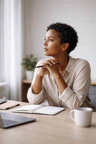  Senior executive reviewing long-term direction